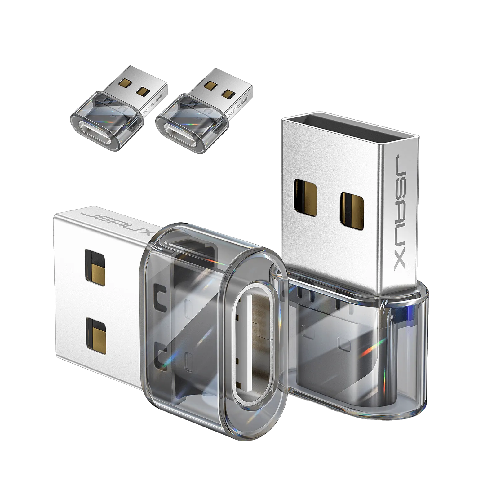 Transparent USB to USB-C Adapter