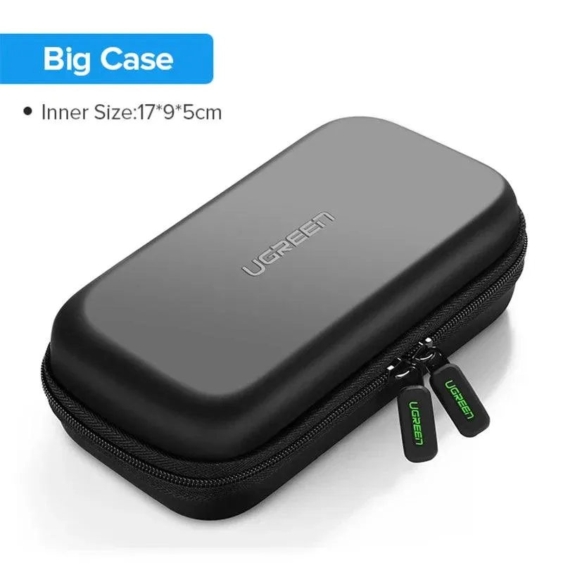 Ugreen 2.5 External Hard Drive Case HDD SSD Storage Case Box For Power Bank U Disk Hard Drive USB Cable Earphone Carrying Case