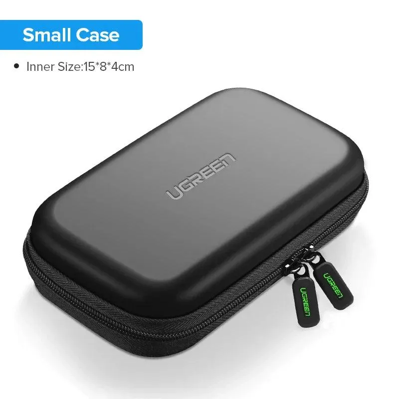 Ugreen 2.5 External Hard Drive Case HDD SSD Storage Case Box For Power Bank U Disk Hard Drive USB Cable Earphone Carrying Case