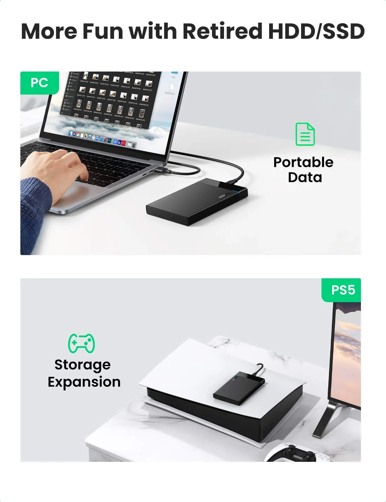 UGREEN 2.5 Inch 6Gbps Type C Hard Drive Enclosure