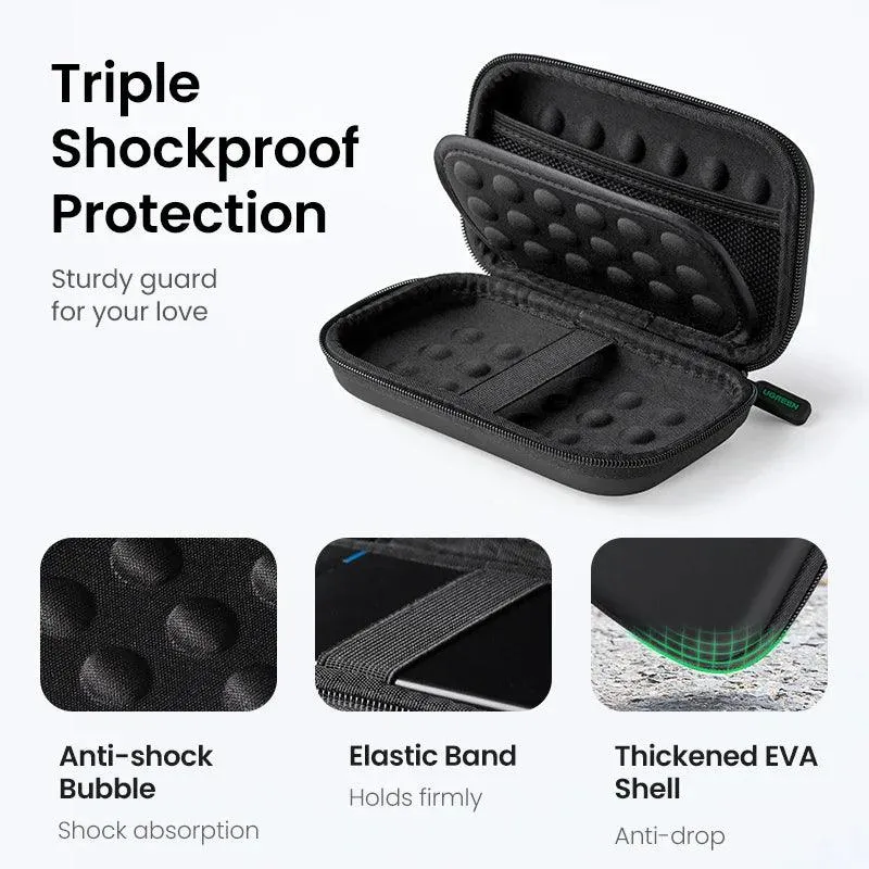 UGREEN Hard Drive Case: Shockproof Portable Storage Bag for Travelers