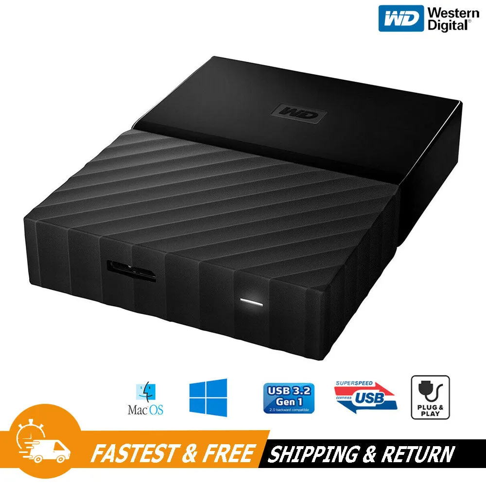 WD 2.5" My Passport Portable External Hard Drive 3TB USB 3.2, WDBYFT0030BBK-WESN