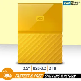 WD My Passport 2TB Portable External Hard Drive USB 3.2 HDD for PC WDBYFT0020BYL