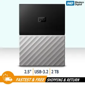 WD My Passport Ultra 2TB Portable External Hard Drive USB 3.0 HDD WDBFKT0020BGY