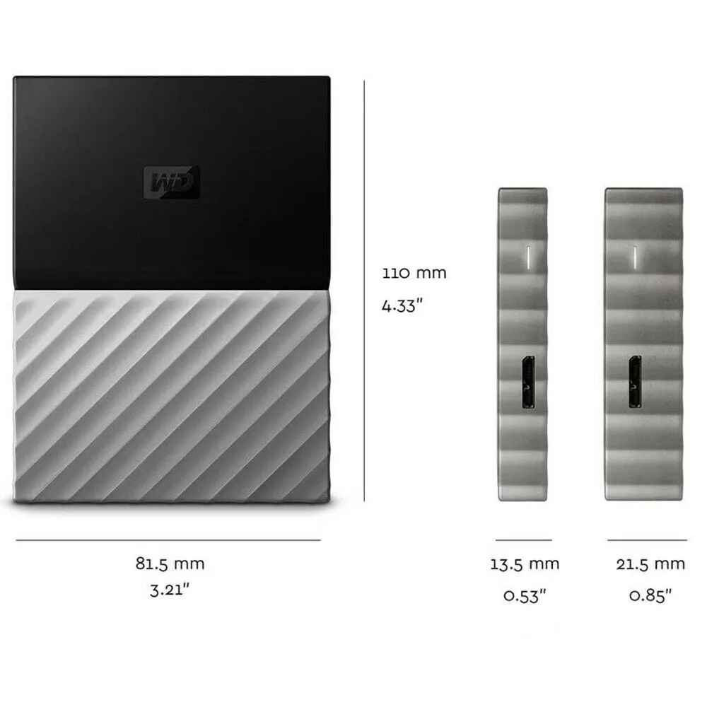 WD My Passport Ultra 2TB Portable External Hard Drive USB 3.0 HDD WDBFKT0020BGY