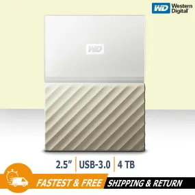 WD My Passport Ultra 4TB Portable External Hard Drive USB 3.0, WDBFKT0040BGD