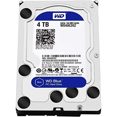 Western Digital Blue 4TB 3.5" Hard Drive Sata 6GB/s, 64MB Cache, WD40EZRZ